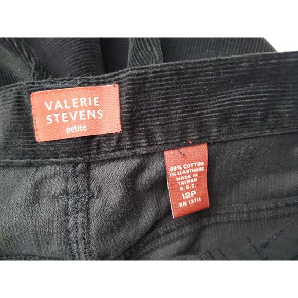 Valerie Stevens Petite Womens 12P Stretch Black Corduroy Pants NWT - Picture 11 of 13